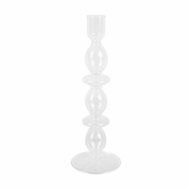 Present Time Glass Bubbles Candle Holder - Large, Clear