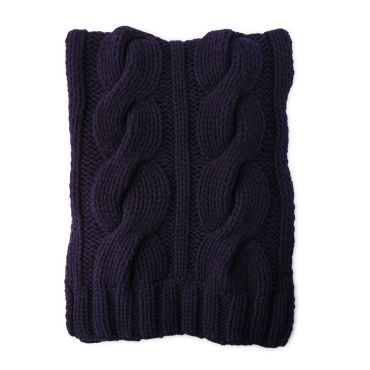 Robert Mackie Catrine Cable Knit Scarf Navy