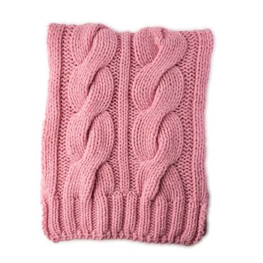 Robert Mackie Catrine Cable Knit Scarf Pink