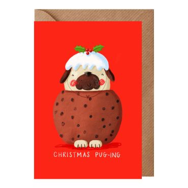 Pug-ing Christmas Card