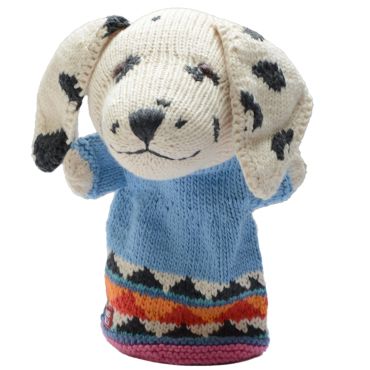 ChunkiChilli Dalmatian Knitted Hand Puppet
