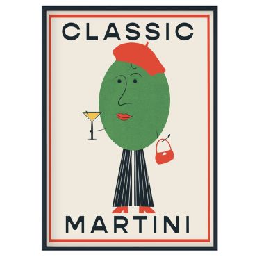 Little Egret Classic Martini A3 Print
