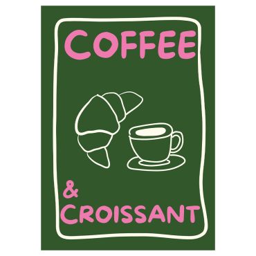 Coffee and Croissant Print