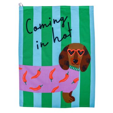 HiJinx Tea Towel - Coming in Hot Sausage Dog