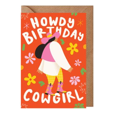AbiGoLucky Birthday Cowgirl Card