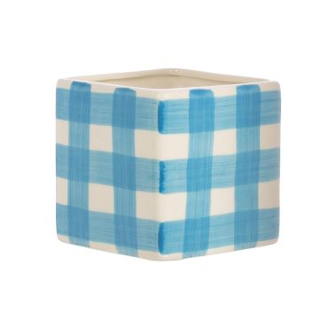 Sass & Belle, Gingham Planter Blue