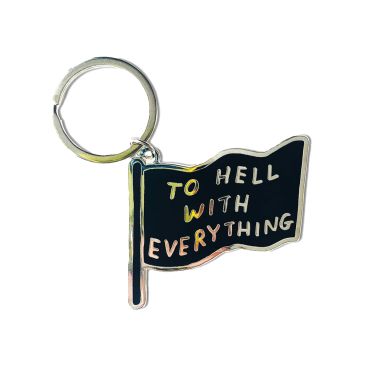 David Shrigley To Hell With Everything Keyring