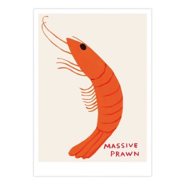 David Shrigley Prawn A5 Postcard Print