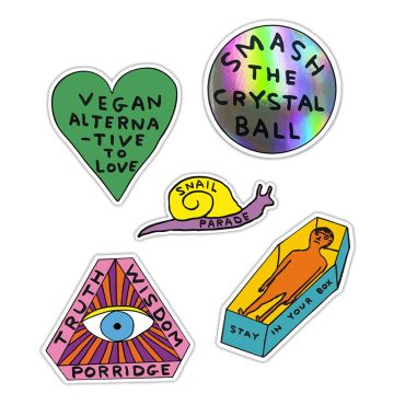 David Shrigley Stay In Your Box Sticker Pack