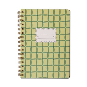 Designworks Ink Tulip A5 Twin Wire Notebook - Green Lattice