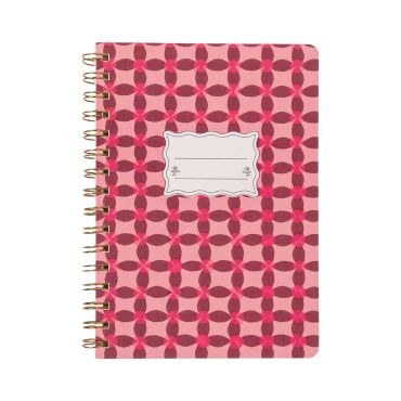 Designworks Ink Tulip A5 Twin Wire Notebook - Pinwheel Pink