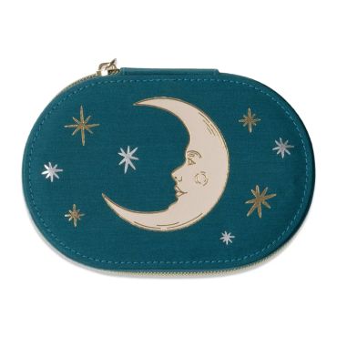 Teal Moon Oval Jewellery Case