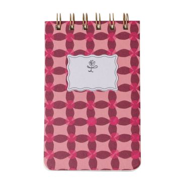 Pinkwheel Pink Tulip Twin Wire Notepad, Front