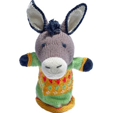 ChunkiChilli Donkey Knitted Hand Puppet