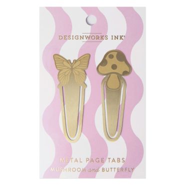 Designworks, Metal Page Tabs - Mushrooms + Butterfly