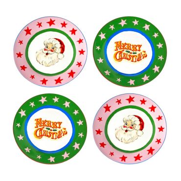 Eleanor Bowmer Pink & Green Cake Plates - Set of 4