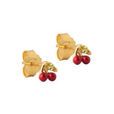 ENAMEL Copenhagen Red Cherry Stud Earrings