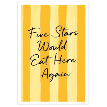 Floh Five Stars Would Eat Here Again Print - A3