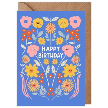 Floral Happy Birthday Card