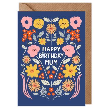 Floral Mum Happy Birthday Card
