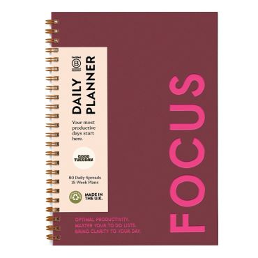 Good Tuesday A5 Undated Productivity Planner - Burgundy