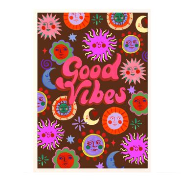 Eleanor Bowmer Good Vibes Sunshine A4 Print