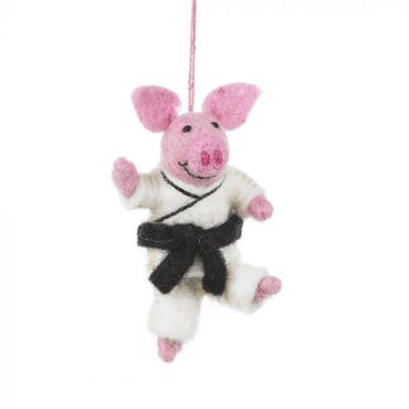 Felt So Good Pork Chop Karate Pig Decoration