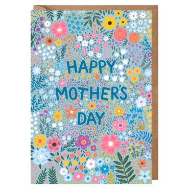 Floral Blue Mother's Day Card