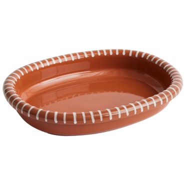 HAY Barro Oval Dish Large - Natural with Stripes
