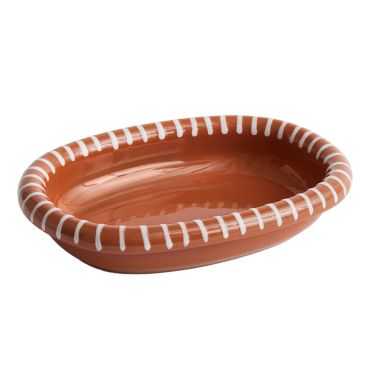 HAY Barro Oval Dish Small - Natural with Stripes