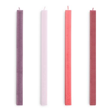 HAY Square Candle Set of 4 - Reds & Bordeaux