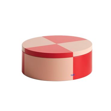 HAY Tin Container - Round Red and Soft Pink