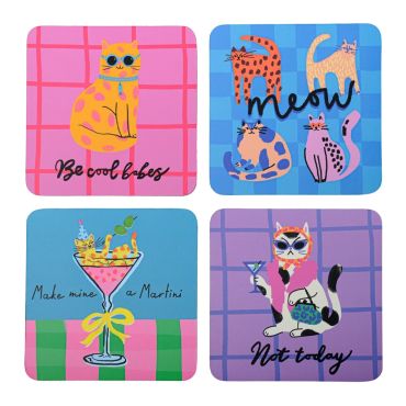 HiJinx Set of 4 Coasters - The Cat Lover