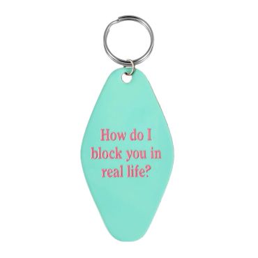 Block You in Real Life Retro Keyring