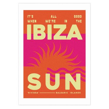 East End Prints Ibiza Sun A3 Print