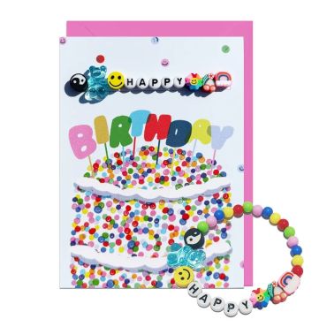 Jolly Awesome Friendship Bracelet Card - Happy Birthday Cake