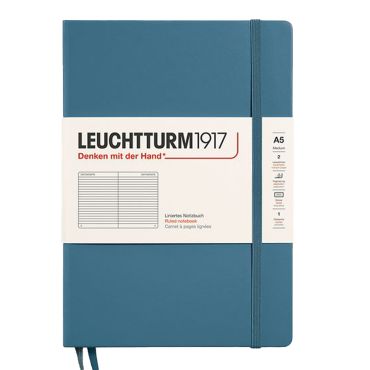 Leuchtturm1917 A5 Ruled Notebook - Stone Blue