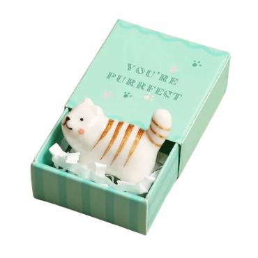 Lisa Angel Tiny Matchbox -  'Purrfect' Ceramic Cat 