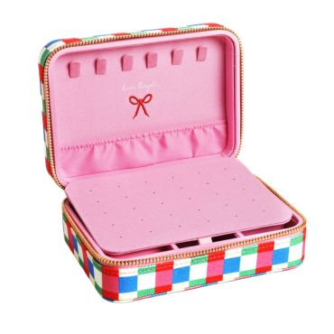 Lisa Angel Checkerboard Bow Jewellery Case