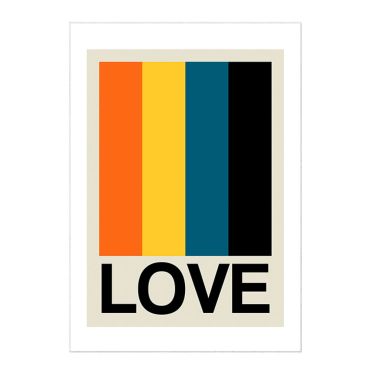 East End Prints Retro Stripe Love A3 Print