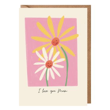 I Love You Mum Flowers Card
