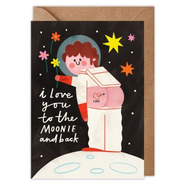 Love You To The Moonie & Back Valentines Card