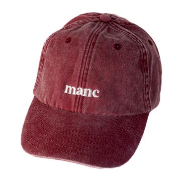 Manc Slogan Cap Vintage Red