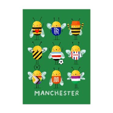 Manchester Bees A4 Print