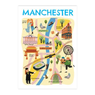 Manchester Map A4 Print