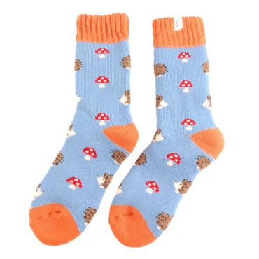 Miss Sparrow Thick Winter Socks Hedgehogs & Toadstools