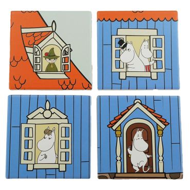 Moomin House Ceramic Coasters Set of 4