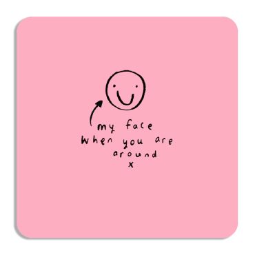 Sooshichacha My Face When You're Around Coaster