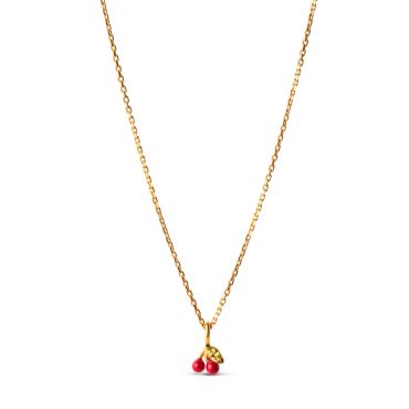 Enamel Copenhagen Cherry Necklace - Red