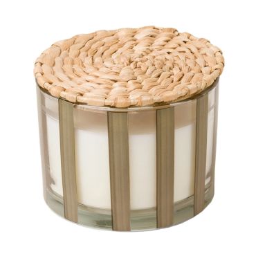 Paddywax Al Fresco Striped Candle - Cotton & Teak